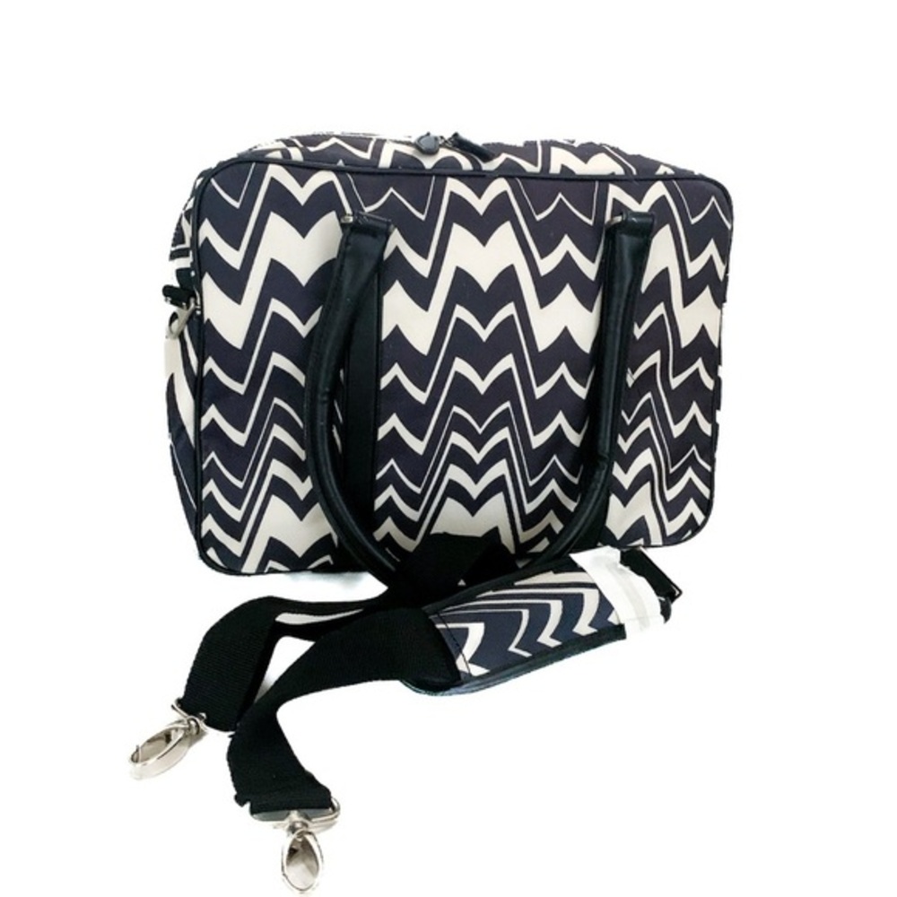 Missoni Black White Chevron Large Carry-on Zip Travel Bag Small Luggage